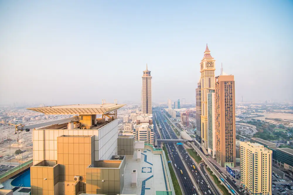Dubai skyline aerial view – VAT consultancy and bookkeeping services by HSM & Partners